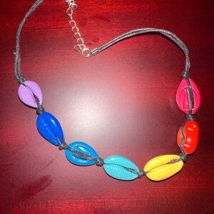 Dolls Kill Rainbow Seashell Choker